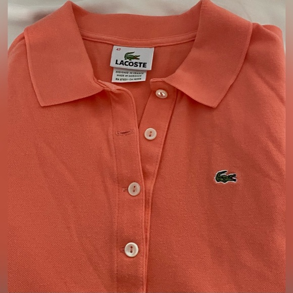 LACOSTE Tops - LACOSTE WOMENS CORAL POLO SHIRT